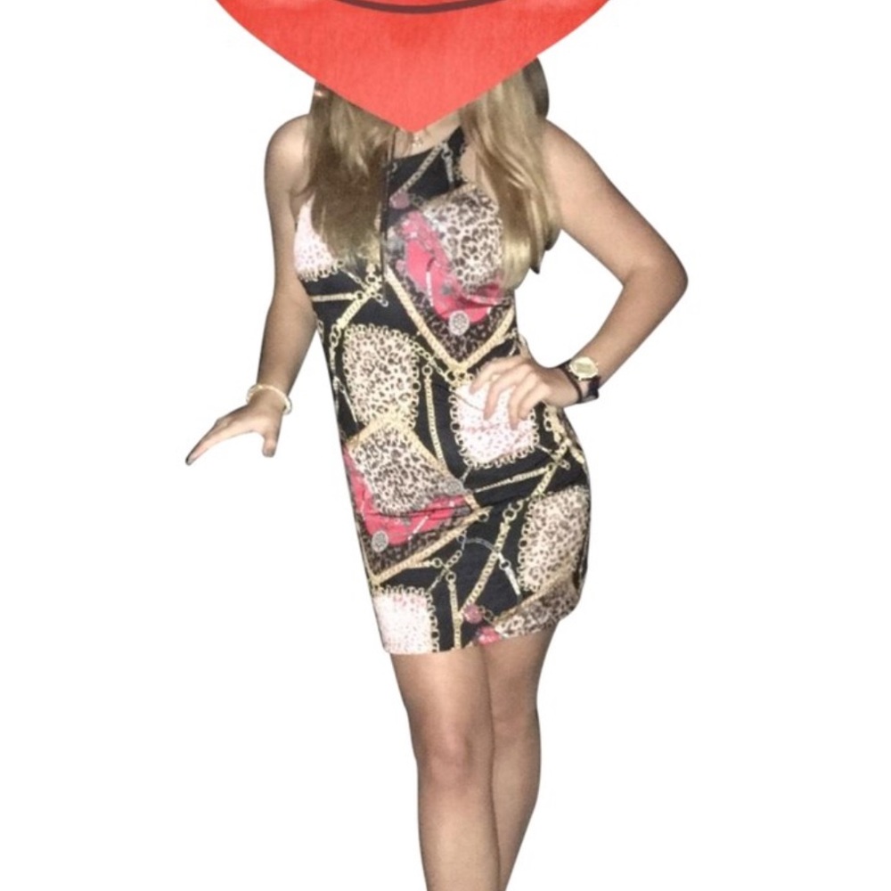 Super Sexy Patterned Sweet Rain Mini Festive Dress